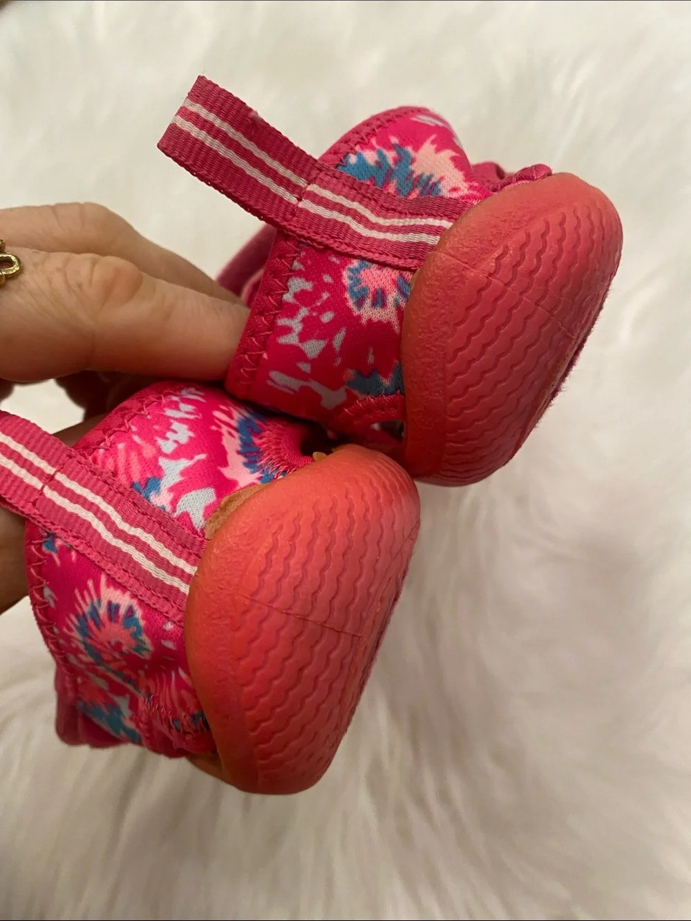 Nautica Kids Bright Pink & Blue Tie-Dye Water Shoes sz 10